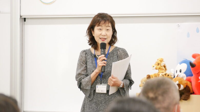 影山美佐子学科長によるwelcomeスピーチ